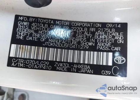 2015 Toyota Prius Persona Series Special Edition z USA, uszkodzony, nr VIN JTDKN3DU5F0411279